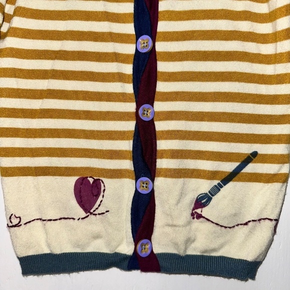MATILDA JANE Cardigan Sweater GIRLS 4 Preppy Striped PAINT BY NUMBERS Boho MJC - Picture 5 of 10